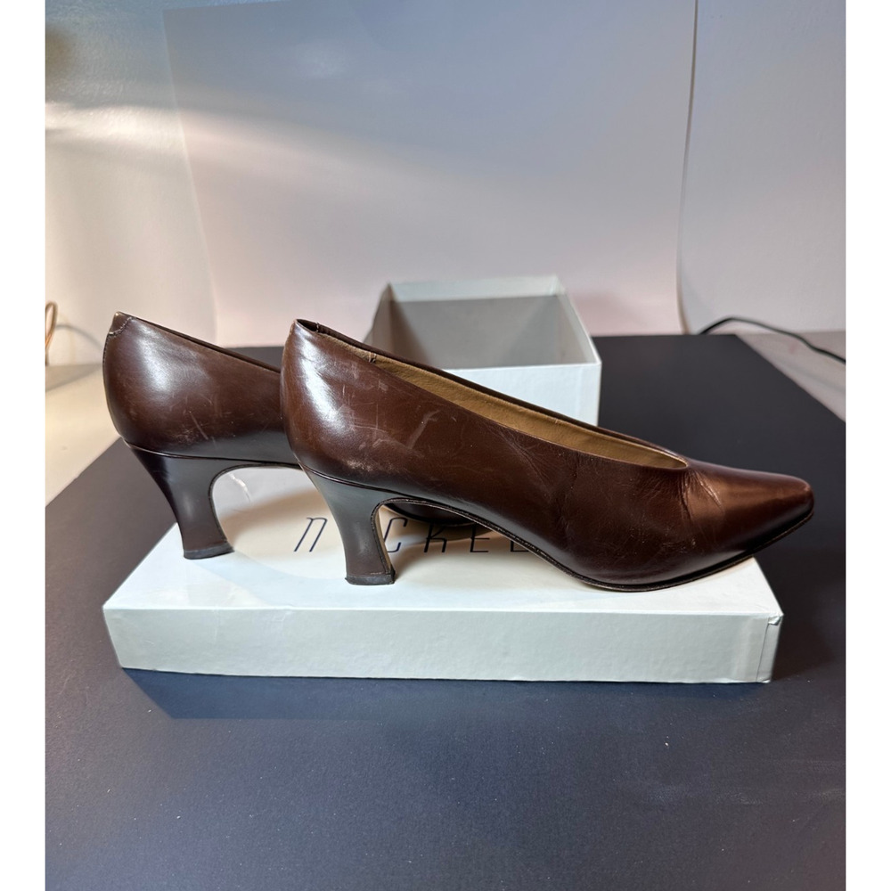 Nickels Carleen Pump 8.5 M Brown Leather Heels | Made in Italy Classic Vintage - Picture 8 of 9
